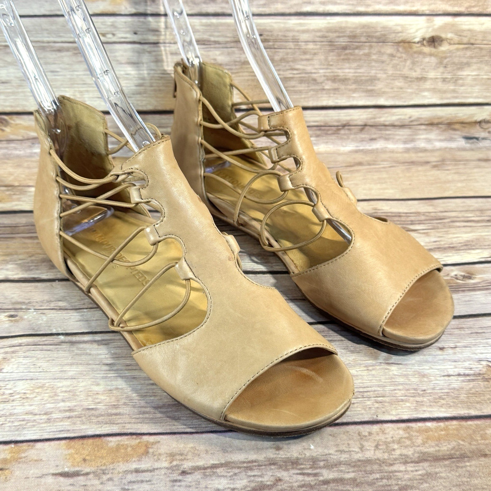 L'Amour Des Pieds Dinah Womens Tan Leather Open Toe Gladiator Sandals 7M